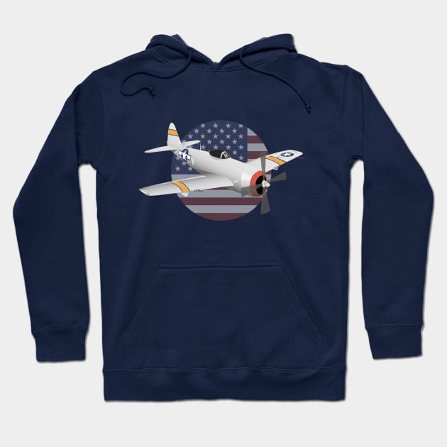 WW2 P-47 Thunderbolt Airplane Hoodie by NorseTech